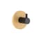 Painted Metal Hook W/Bamboo Base (Black, 3.5 cm)