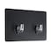 Double Square PS/PVC Adhesive Hook (Black, 8 x 2 x 14.5 cm)