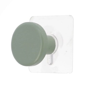 Bamboo Hook Rack on Sticker (Khaki, Dia 4.5 cm)