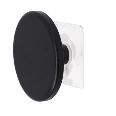 Bamboo Hook Rack on Sticker (Black, Dia 8.5 cm)