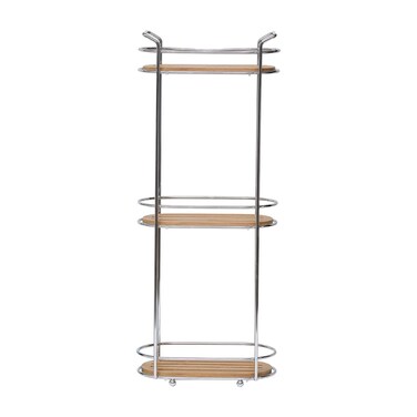 Gebor Chromed Metal Bamboo Oval Wire Shelf W/3 Tiers (24 x 13 x 62 cm)
