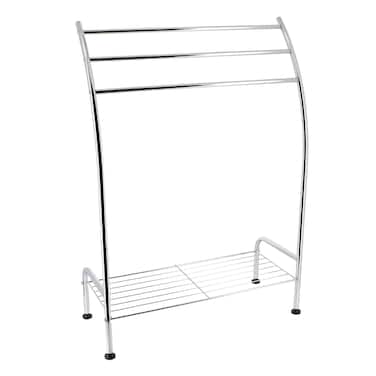 Evideco Metal Chrome Towel Rack W/1 Shelf &amp; 3 Bars