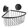 Aluminum Corner Shelf on Suction Cup (Black, 19.7 x 19.7 x 19 cm)