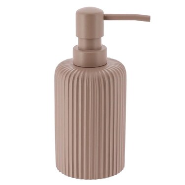 Polyresin Soap Dispenser W/Rounded Strips (Cappuccino, 230 ml)