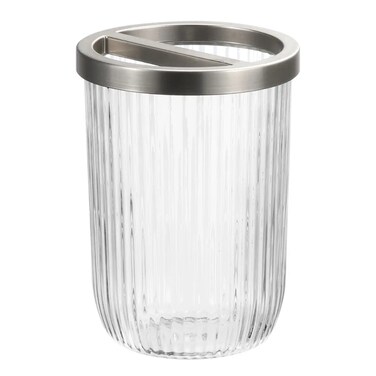 Fluted Glass Toothbrush Holder (8.3 x 8.3 x 11.4 cm)