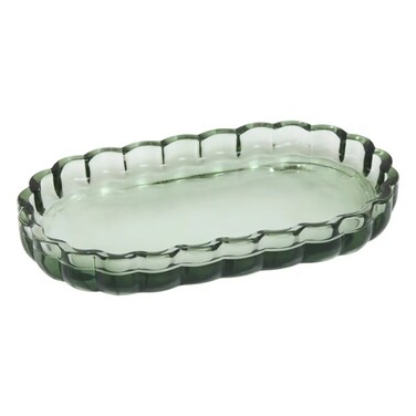 Florea Glass Bathroom Tray (Green, 19.7 x 11.4 cm)