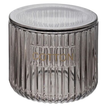 Glass Coton Jar (10.8 x 9.6, Grey)