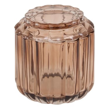 Florea Glass Cotton Jar (Amber, Dia. 10.8 x 11.4 cm)