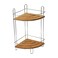 Evideco Bamboo Metal Corner Shower Caddy W/2 Shelves (36.5 x 19.5 cm)