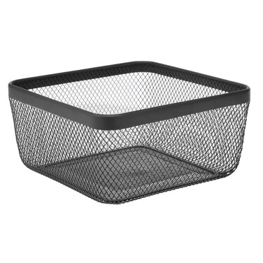 Meshi Metal Pantry Basket (Black, 31 x 31 x 15.8 cm)