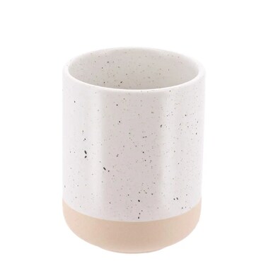 Speckled Stoneware Tumbler (White Beige, 8 x 8 x 10 cm)