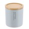 Polyresin Cotton Box W/Bamboo Lid (Light Blue, 9.5 x 11 cm)