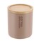 Polyresin Cotton Box W/Bamboo Lid (Cappucino, 9.5 x 11 cm)