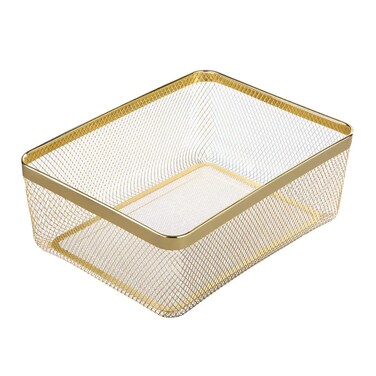 Meshi Metal Pantry Basket (Brass, 31 x 41.2 x 31 cm)