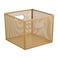 Perforated Metal Bin (Brass, 25.4 x 25.4 x 20.3 cm)