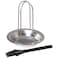 Chicken Roaster &amp; Brush (18 x 22 x 5 cm, Set of 2, Black &amp; Silver)