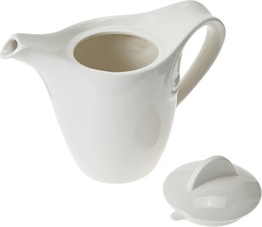 Premium White Ceramic Tea &amp; Coffee Pot &ndash; 1 Litre
