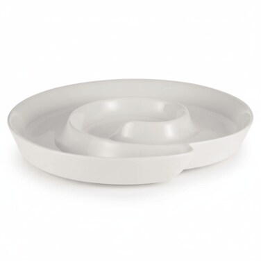 Spiral 27 Cm White Serving Plate (Ceramic Material Construction)