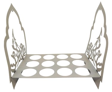 Rectangular Metal Cawa Cup Holder (12 Cup Holding) 30Cm*20Cm, Beige