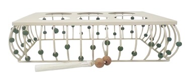 Rectangular Metal Cup Holder 27Cm*15Cm*7Cm, Ivory