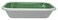 Rectangular Enamel Bowl 17Cm*12Cm*4Cm, White/Green