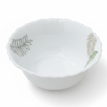 White Opalware Multipurpose Bowl With Leaf Design 4 Inch