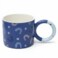 Blue Crescent Ceramic Mug 380Ml   Elegant Ring Handle   Artisan Coffee &amp; Tea Mug
