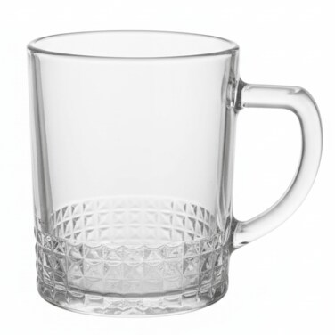 Elegant Transparent Glass Mug With Strong Handle For Everyday Drinks 230Ml