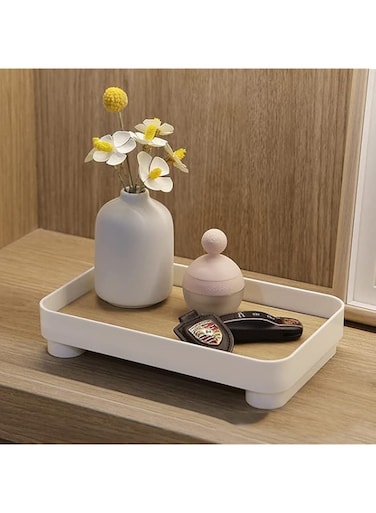 SEEMIE Valet Tray, Vanity Trays Catchall Tray for Dresser Top Desk Storage Bedside, Desktop Storage,Key Wallets Cell Phones Nightstand or Dresser Organizer Plate (Square)