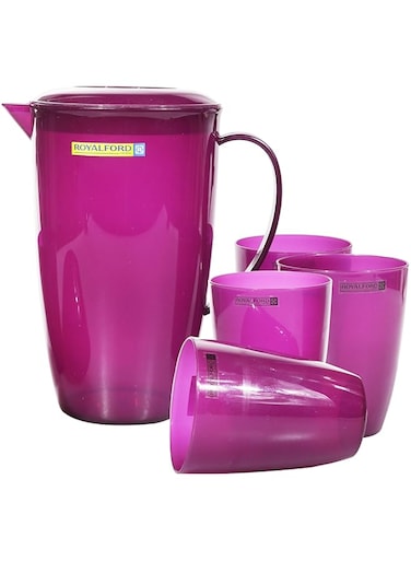 Royalford 2L Wafer Water Jug with 4 Glasses