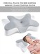 Memory Cervical Foam Pillow Ergonomic Medical Orthopedic Physiotherapy Sleeping Support Butterfly-Shaped Pillow for Neck and Shoulder Pain Relief Relaxing Contour Bed Pillow for Side Back and Stomach Sleepers Washable Breathable Cover Pillowcase
