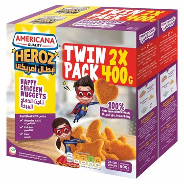 Americana Heroz Happy Chicken Nuggets, 400g Pack of 2