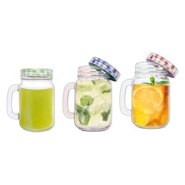 فيلينغز، 3 قطع من أكواب الشرب الزجاجية، 500 مل