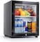 40L Hotel Mini Fridge with Glass Door &amp; Key Lock, Compressor Based AC-220V Beverage Refrigerator Cooler for Food Drinks Skincare Great for Home Office Hotel