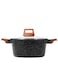 LIFE Casserole Dish 28Cm with Glass lid   Aluminum   Non-stick Ceramic coating   Scratch Resistant &amp; Durable   Soft touch wooden esthetic handle , Black