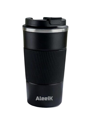 AleeiK Coffee Mug   Stainless Steel Vacuum Ice and Hot Drinks Vacuum Insulated Tumbler with Leakproof Lid for Home Office Outdoor Works   Travel Coffee Mug 380ml   Black