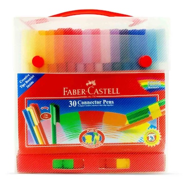 Faber-Castell Connector Felt Pen Set in Case, 30 Colours