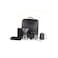 Portable Pour Over Coffee Maker Travel Kit with Carrying Case, Manual Grinder, Glass Server, Black