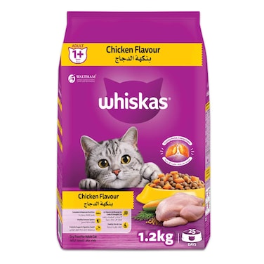 Whiskas Chicken Dry Cat Food, Bag of 1.2Kg