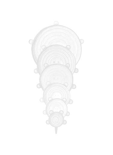 Dubai Gallery 6-Piece Silicone Stretchable Lid Set Clear