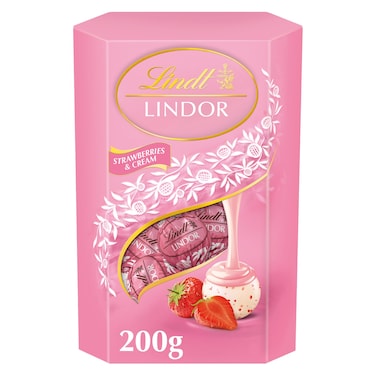 Lindt Lindor Strawberry and Cream Truffles Cornet, 200g