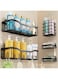 Tazweeq Shower Caddy, 5 Pack Shower Organizers, 2 Shower Caddies, 2 Soap Holders, Stainless Steel Wall Rack basket with Adhesives, Wall Mounted Bathroom Basket Shelf(Black)