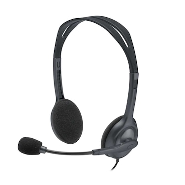 Logitech H111 Stereo Wired Headset with Rotating Microphone and 3.5mm Audio Jack, Black
