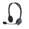 Logitech H111 Stereo Wired Headset with Rotating Microphone and 3.5mm Audio Jack, Black