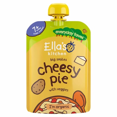 Ella's Kitchen Big Smiles Gluten Free Dairy Free Organic Cheesy Pie with 6 Different Veggies Baby Food, 7 Months+, 130g