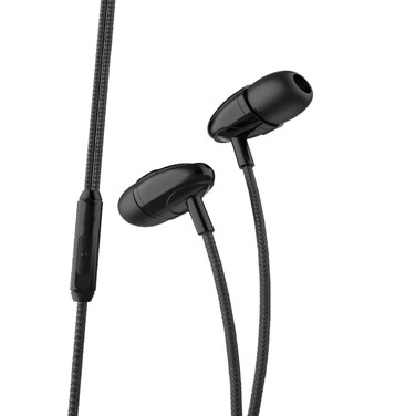Porodo Blue Stereo Earphones with 3.5mm AUX Connector, 1.2m Cable, Deep Bass Wired Earbuds with Clear Sound