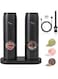 STAYOUNG 2 PCS Electric Pepper Grinder - Rechargeable Automatic Pepper Salt Mill, One Hand Operation, Coarseness Adjustable, Refillable and Portable for Kitchen, Restaurant, Camping BBQ