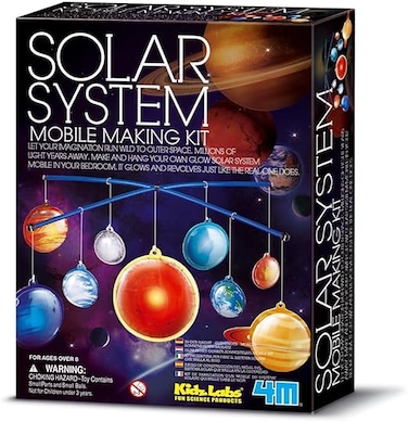 مجموعة صنع نموذج متحرك للنظام الشمسي من 4M - نموذج كوكب مضيء في الظلام للأطفال من عمر 8 سنوات فما فوق - لعبة حرفية تعليمية في مجالات العلوم والتكنولوجيا والهندسة والرياضيات لتعلم علم الفلك والإبداع