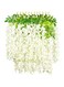 Nyganmelloz Artificial Flowers for Decoration, 12 Pcs Silk Wisteria, Bushy Silk Vine Ratta Hanging, Artificial Plants Indoor Outdoor for Wedding Party Garden, White
