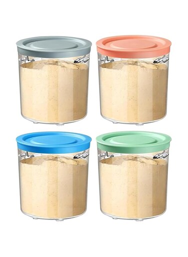 KASTWAVE Ice Cream Containers Replacement for Ninja Creami Breeze Pints and Lids - 4 Pack, 16oz Cups Compatible with NC200 NC201 CN205A NC100 Series Ninja Creamy breeze Maker (Breeze 4 Pack)
